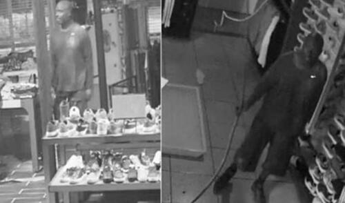 YouTube: Ladrón quedó atrapado en una tienda tras caer aparatosamente del techo  