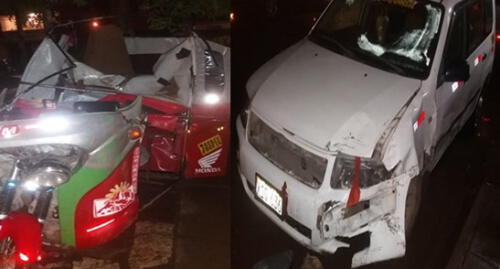 Choque frontal entre auto y mototaxi en Cusco deja una persona muerta 