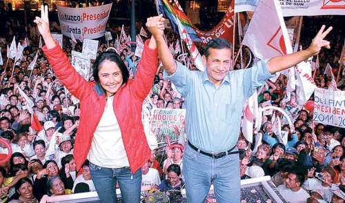 Nadine Heredia y Ollanta Humala. Campaña presidencial