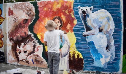 Murales con mensajes medio ambientales adornan el centro de Arequipa | FOTOGALERIA