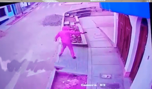 Las cámara de seguridad captaron todo la escena.