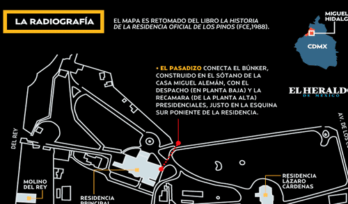El tunel va desde la recamara del presidente hasta el bosque de Chapultepec. Foto: Cuarto Oscuro.