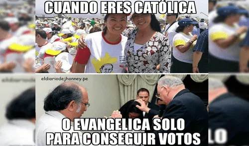 Vía Facebook: Keiko Fujimori es criticada por su "doble" postura religiosa [FOTO]