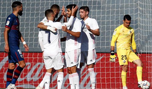 Victoria de Real Madrid sobre Huesca en la octava fecha de LaLiga. Foto: EFE
