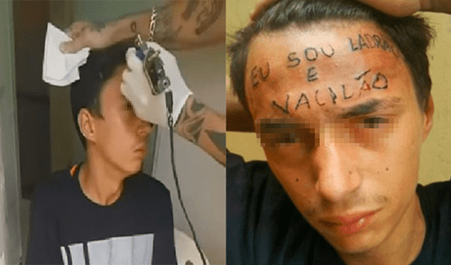 Brasil: Lo tatuaron como escarmiento, pero volvió a robar meses después Brasil: Lo tatuaron como escarmiento, pero volvió a robar meses después
