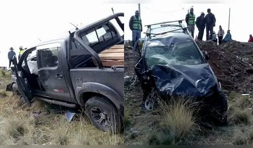 Cuatro heridos dejó choque de camionetas en carretera a Puno Cuatro heridos dejó choque de camionetas en carretera a Puno