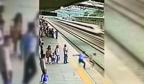Facebook: empleado salva a mujer que intentaba suicidarse lanzándose a vías de tren