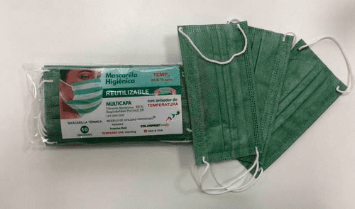 Empresa española desarrolla una mascarilla que cambia de color si detecta fiebre