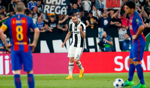 Juventus vs. Barcelona:  gol de Chiellini dejó en ridículo a Javier Mascherano [VIDEO]