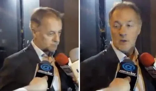 El alcalde de Lima fue rociado con agua a la salida de un canal (Foto: Captura de pantalla | Arroba TV)