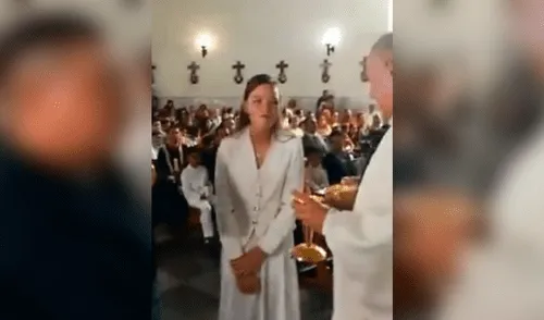 Facebook viral: sacerdote le da copa de vino a creyente y este se lo termina todo