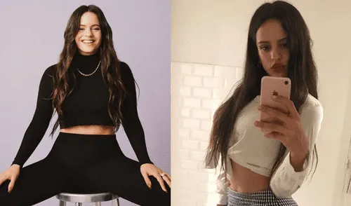 Rosalía asombra con su excéntrico vestido rosa a su público en los Latin Grammy 2018