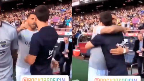  Lionel Messi y el extenso abrazo con Tévez para dejar atrás la enemistad [VIDEO]