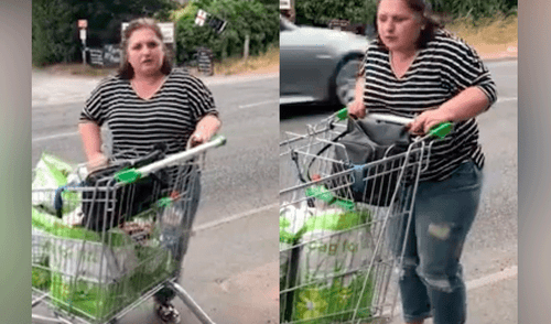 YouTube: Mujer 'roba' carrito de supermercado para llevar sus compras a casa [VIDEO]