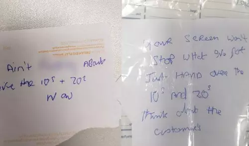 Hombre tiene tan mala grafía que intentó robar un banco y no entendieron que era un asalto