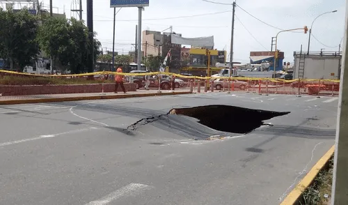 SJL: Alarma por aparición de forados y rajaduras cerca de estación del Metro de Lima [FOTOS Y VIDEO]