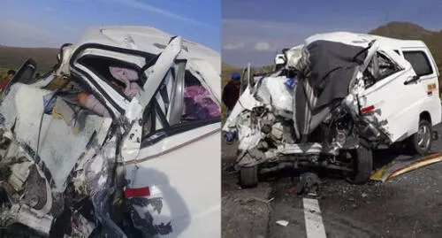 Ayacucho: choque entre bus y minivan deja dos muertos en vía Nasca-Puquio [FOTOS y VIDEO]