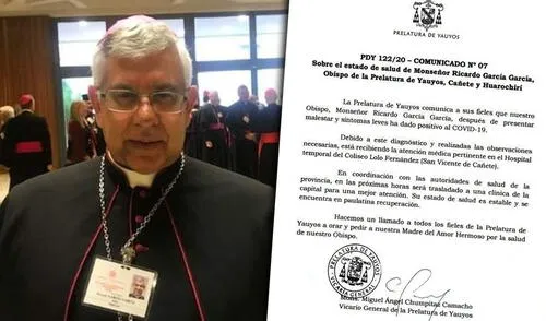 Prelatura señala cuál es el estado del monseñor García. Foto: composición / difusión Prelatura señala cuál es el estado del monseñor García. Foto: composición / difusión