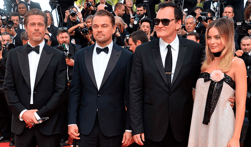 Brad Pitt, Leonardo Dicaprio, Quentin Tarantino y Margot Robbie unidos por una película.
