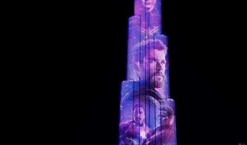 Avengers: Endgame: héroes de Marvel iluminan el edificio más alto del mundo [FOTOS]