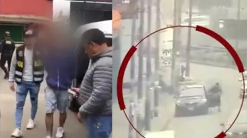 Taxista trató de alcanzarlo, pero no pudo. Malhechor fue detenido y conducido a la comisaría, donde fue reconocido por su víctima. (Foto: Capturas de video / América Noticias)