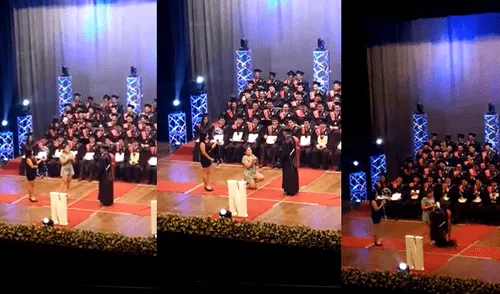Facebook viral: Chica le pide la mano a estudiante de la UNI en ceremonia de graduación [VIDEO]