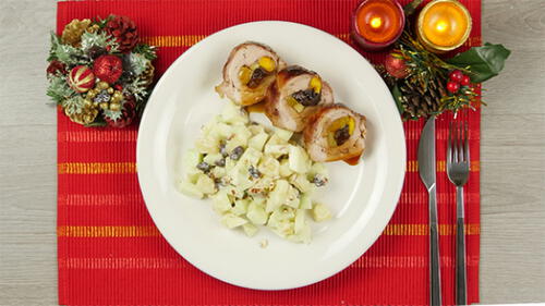 Aprende a preparar cerdo navideño enrollado [Receta y Video]