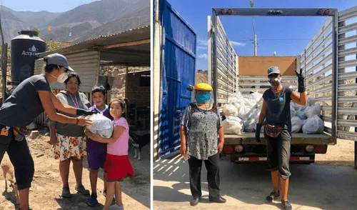 Banco de Alimentos llevó donativos a familias en pobreza de Manchay. Foto: Facebook