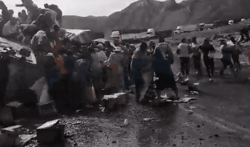 Ica: atacan a pedradas a policía que intentó evitar saqueo [VIDEO]