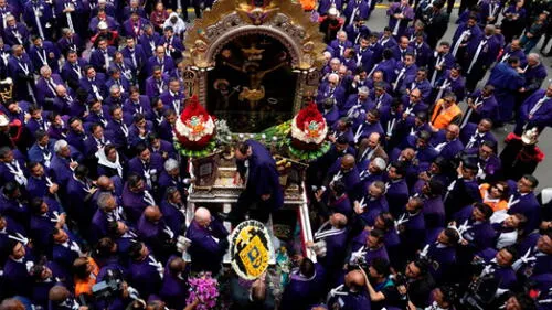 Este 2022 el Señor de los Milagros no realizará su tradicional ruta por la plaza de Armas de Lima. Foto: MML