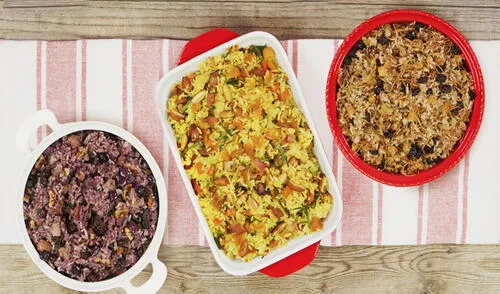 Receta Arroz Árabe, Arroz árabe, arroz con aceitunas y arroz navideño. Foto: Buenazo!