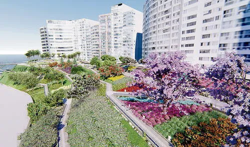 El parque está pensado como un gran espacio público, con extensas áreas verdes. Foto: difusión