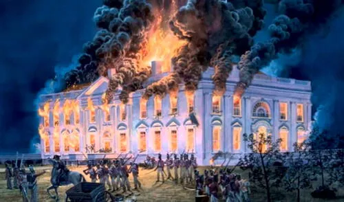 A medida que la guerra de 1812 se acercaba a su fin, las fuerzas británicas incendiaron la Casa Blanca, el Capitolio y casi todos los demás edificios públicos de Washington. Foto: History