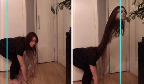 Así terminó viéndose la chica con su divertida parodia. Foto: captura de TikTok