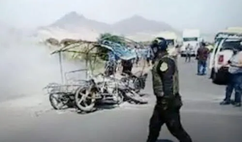 La Policía llegó para ayudar a trasladar a los heridos al hospital. Foto: difusión La Policía llegó para ayudar a trasladar a los heridos al hospital. Foto: difusión