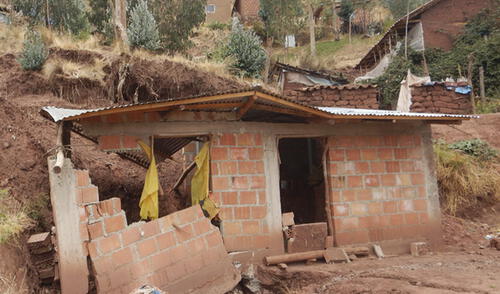 En febrero del 2020 se produjo un deslizamiento que afectó viviendas. Foto: Ingemmet