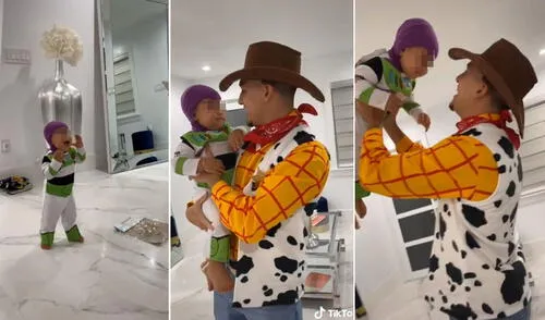 El pequeño quedó impactado al ver a su 'mejor amigo' y corrió a darle un abrazo. Foto: captura de TikTok