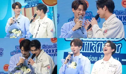 Bright y Win en el evento especial de una conocida marca de salchichas tailandesa. Foto: composición LR / @brightwinLAT