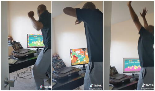 El profesor baila al ritmo de una divertida canción. Foto: captura de TikTok