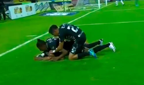 Hinestroza marcó el segundo del Junior en Manizales. Foto: captura/Win Sports TV