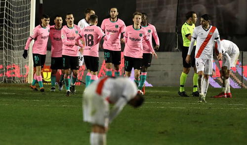 Barcelona pasó de ronda, tras vencer a Rayo Vallecano en la Copa del Rey. Foto: EFE