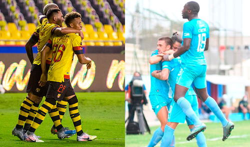 Manta y Barcelona SC chocan desde las 7.00 p. m. (hora de Ecuador). Foto: composición/Twitter