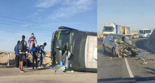 Pasajeros de bus resultaron ilesos tras accidente. Foto: Difusión. Pasajeros de bus resultaron ilesos tras accidente. Foto: Difusión.