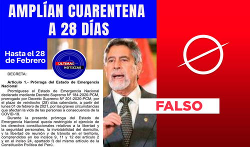 Es falso que se amplió la cuarentena hasta el 28 de febrero. Foto: composición LR