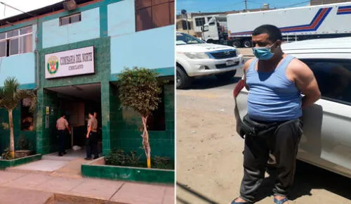 Agente de la Comisaría del Norte fue intervenido en flagrancia, según la Fiscalía. Foto: Composición La República