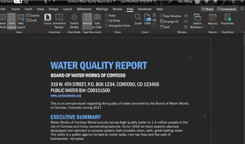 El nuevo modo oscuro de Word permite cambiar el color de la página y alterar el texto para ahorrar batería. Foto: Techspot