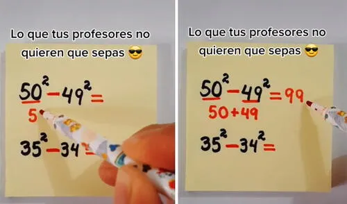 Si eres de los que 'sufría' para resolver estos ejercicios, con este infalible método podrás hacerlo sin problemas. Foto: captura de TikTok Si eres de los que 'sufría' para resolver estos ejercicios, con este infalible método podrás hacerlo sin problemas. Foto: captura de TikTok