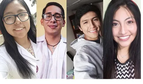 Los ganadores: Lucely del Pilar Aycachi (Poesía), Cristhian David Saavedra (Cuento), Jhonatan Ricardo Mejía (Fotografía) e Iveth Bianey Miranda (Audiovisuales).