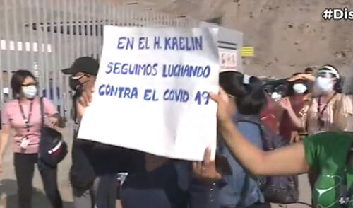 Viceministro de salud se pronunció respecto a este plantón en los exteriores del hospital Kaelin. Foto: captura de Canal N