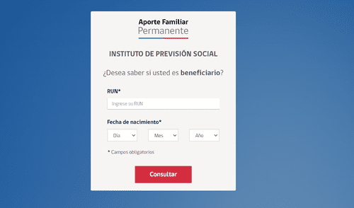 Pago a las familias. El pago del Bono Marzo 2021 comenzó a entregarse desde el pasado 15 de febrero del presente año. Foto: captura/web consulta.aportefamiliar.cl